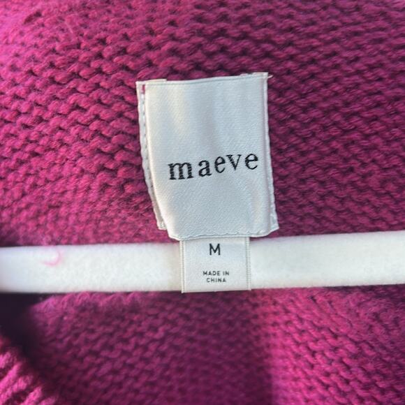 Anthropologie Maeve Layered Polo Wool Blend Sweater in Raspberry Pink Medium - Picture 4 of 6